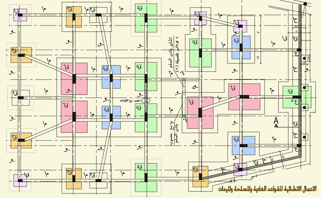 الاعمال الانشائية للقواعد العادية والمسلحة