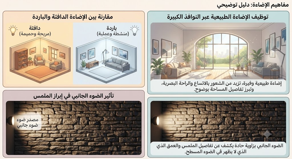 تأثير الاضاءة على الديكور الداخلي
