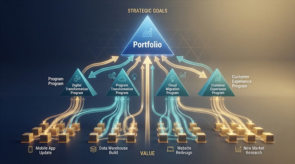 Hierarchy: Portfolios, Programs, and Projects