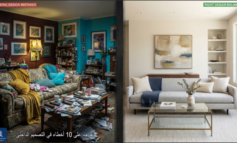تعرف على 10 أخطاء في التصميم الداخلي