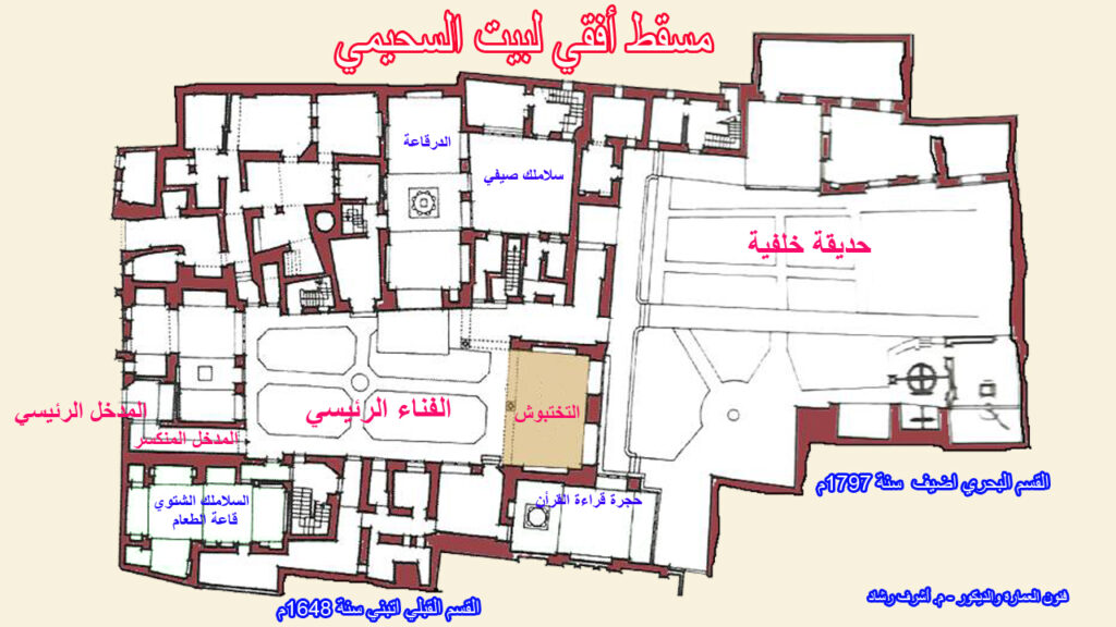 المسقط الافقي لبيت السحيمي