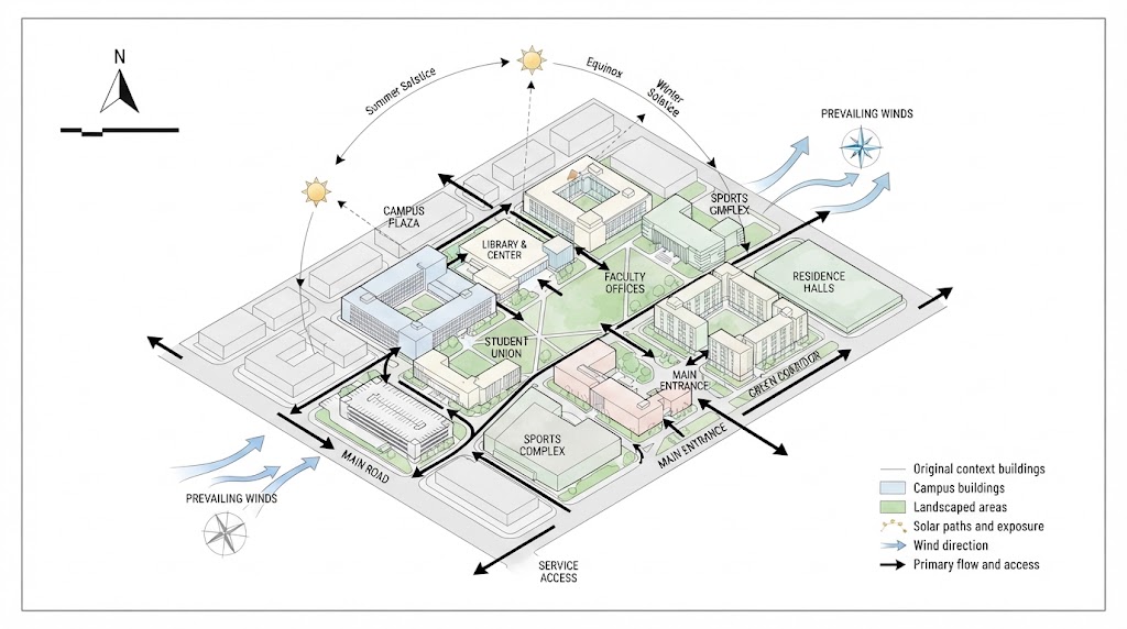 Site Analysis Diagram 
مرحلة تحليل الموقع