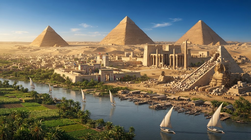 الحضارة الفرعونية: الأوتاد والأنهار