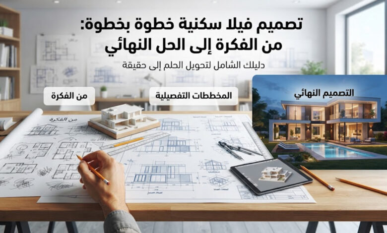 تصميم فيلا سكنية خطوة بخطوة