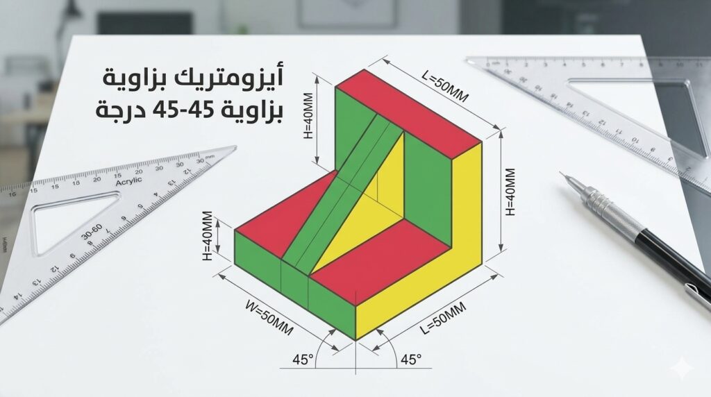 الأيزومتريك بزاوية (45°-45°)